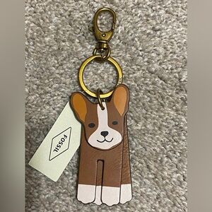 Fossil French Bulldog Bag Charm Fob